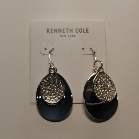 KENNETH COLE Silver & Crystal Pave Stone Earring - Picture 4 of 4